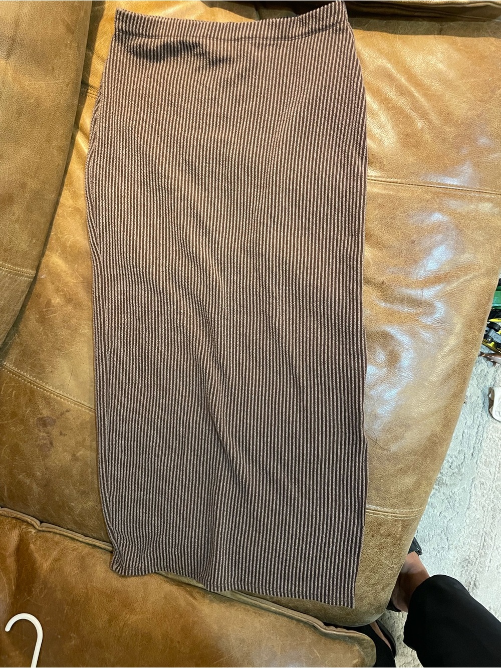 No Boundaries Brown and Cream Ribbed Maxi Skirt